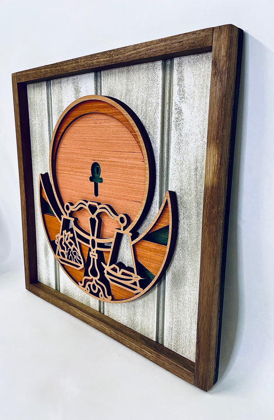 Egyptian Justice Scale 3D Mandala Layered Wall Art