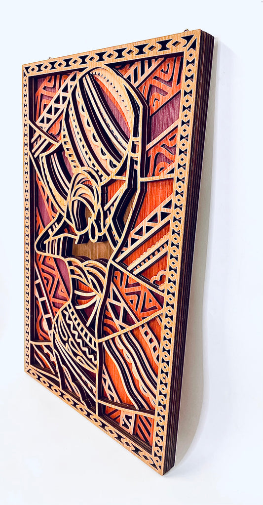 African 3D Mandala Layered Wall Art