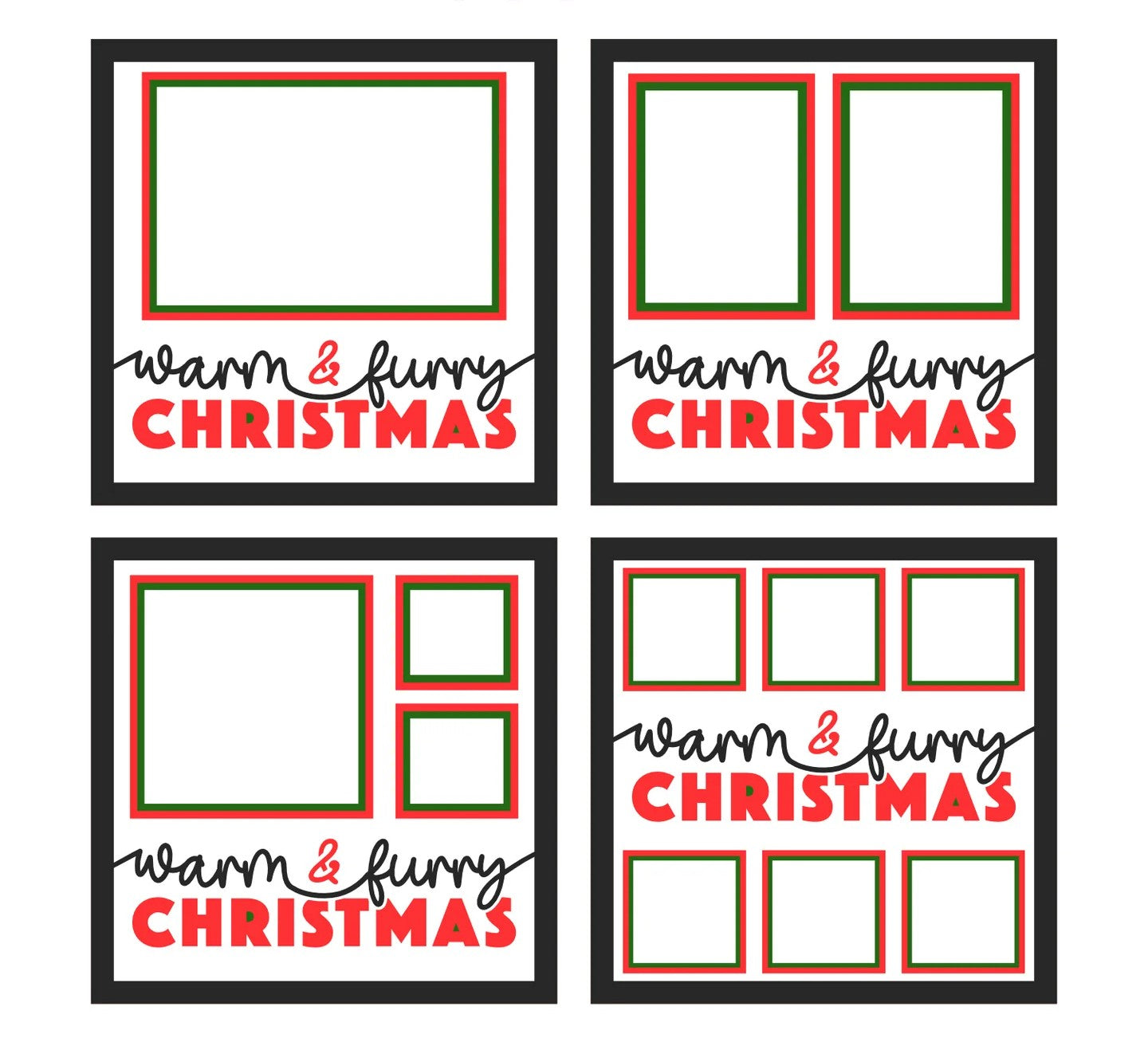 Warm and Furry Christmas Layered Picture Frame