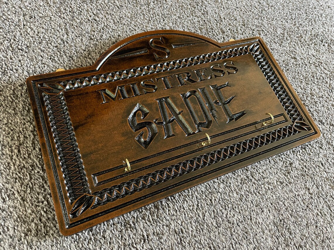Mistress Plaque Paddle Hanger - Personalized