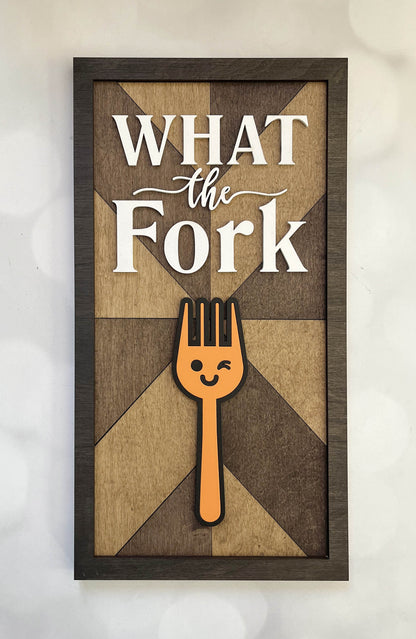 Kitchen Pun Sign  - what the fork
