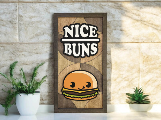 Kitchen Pun Sign  - nice buns