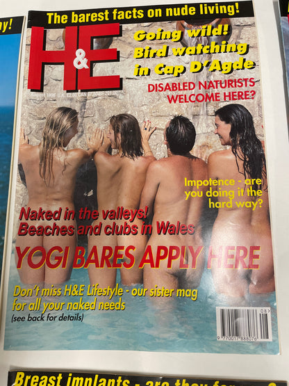 H&E health and efficiency International naturism Magazine - 1998 issues