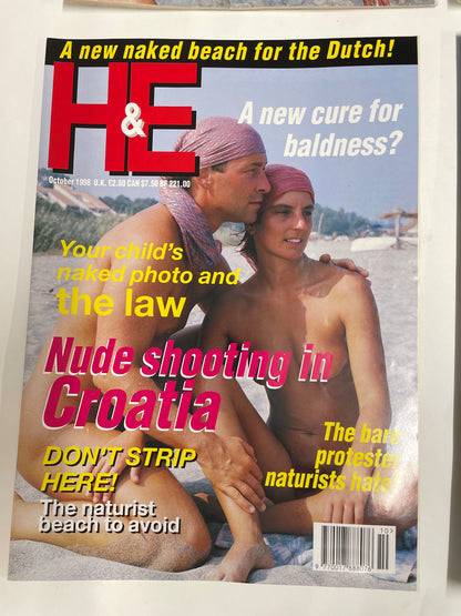 H&E health and efficiency International naturism Magazine - 1998 issues
