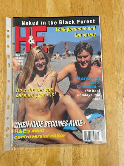 H&E health and efficiency International naturism Magazine - 1999 issues