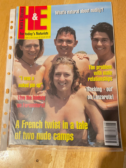 H&E health and efficiency International naturism Magazine - 1999 issues