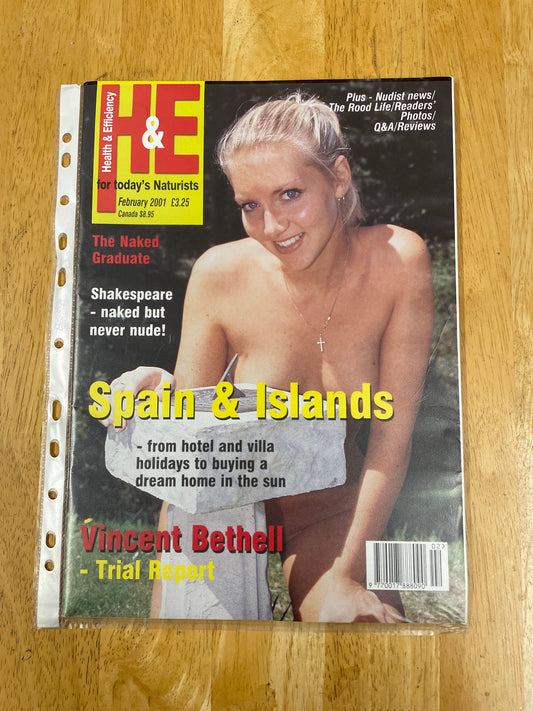 H&E health and efficiency International naturism Magazine - 2001 issues