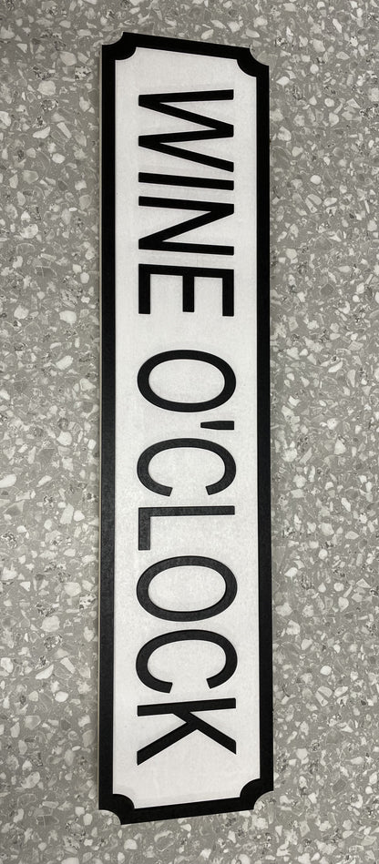 Wine O'Clock - Street Sign - Wall Art