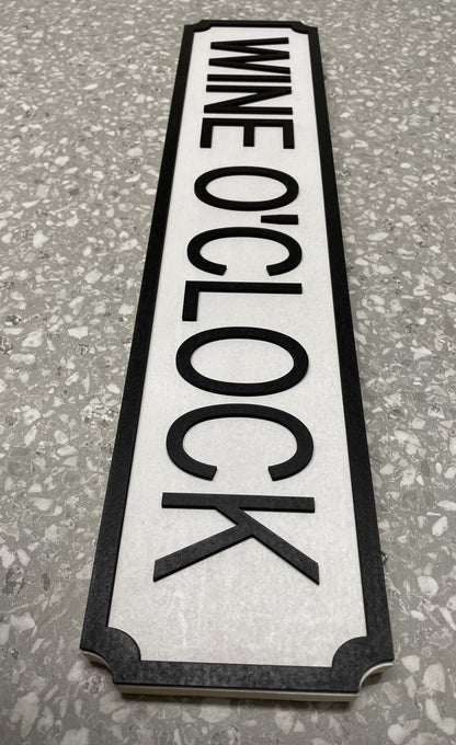 Wine O'Clock - Street Sign - Wall Art