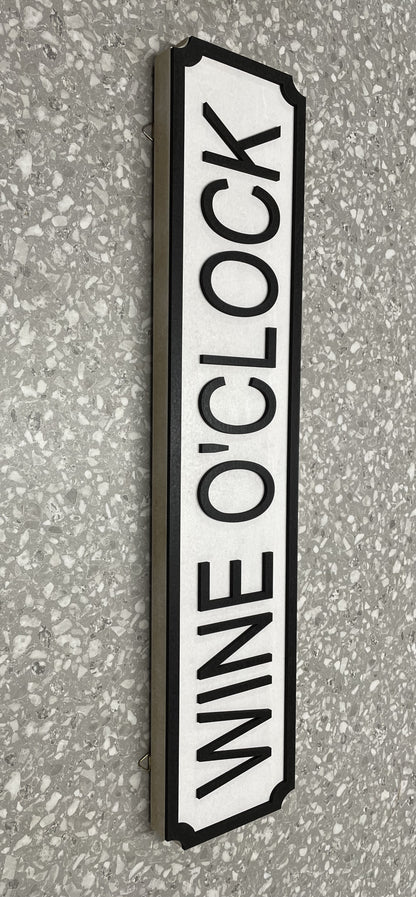 Wine O'Clock - Street Sign - Wall Art