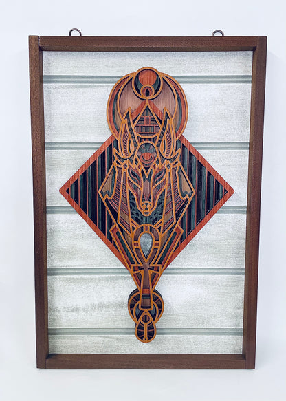 Anubis Egyptian 3D Mandala Layered Wall Art