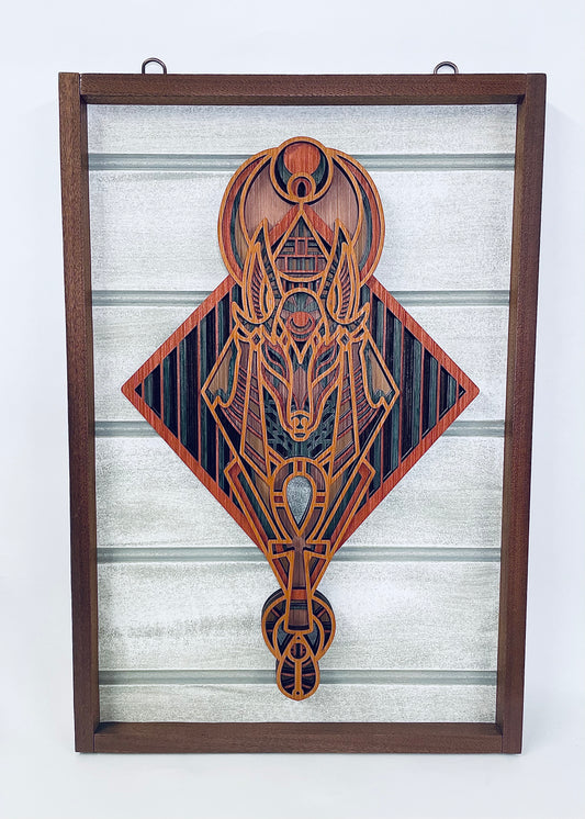 Anubis Egyptian 3D Mandala Layered Wall Art