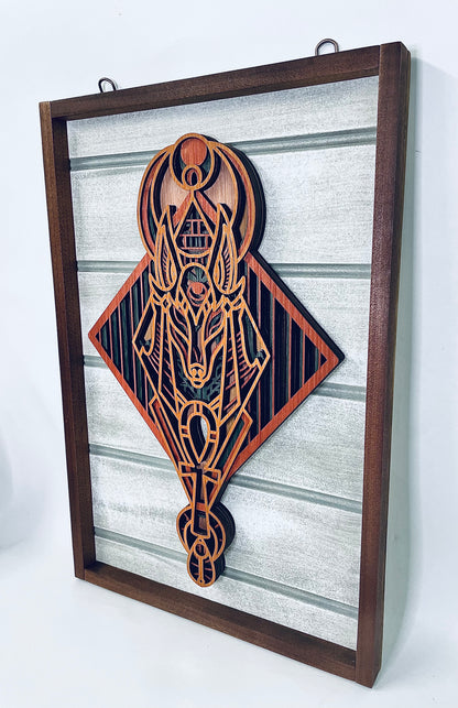 Anubis Egyptian 3D Mandala Layered Wall Art