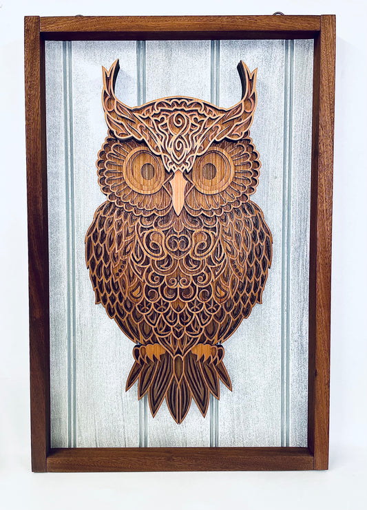 Owl 3D Mandala Layered Wall Art