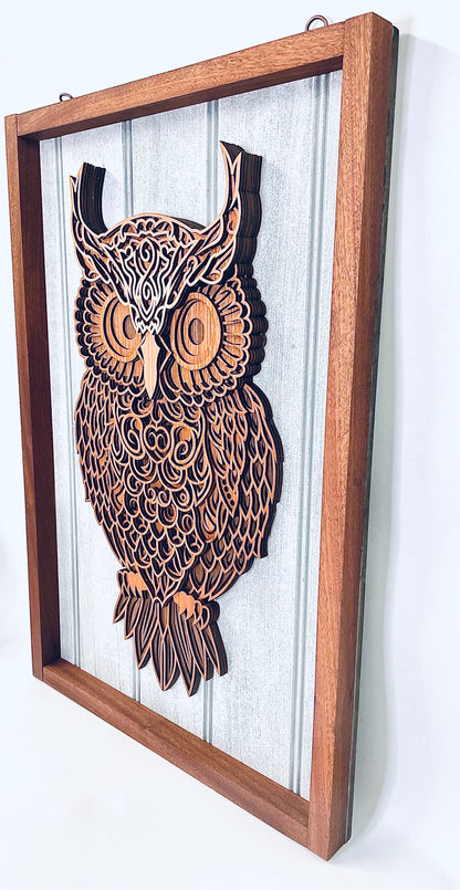 Owl 3D Mandala Layered Wall Art