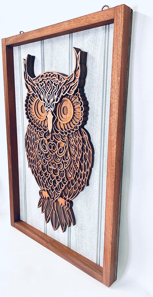 Owl 3D Mandala Layered Wall Art