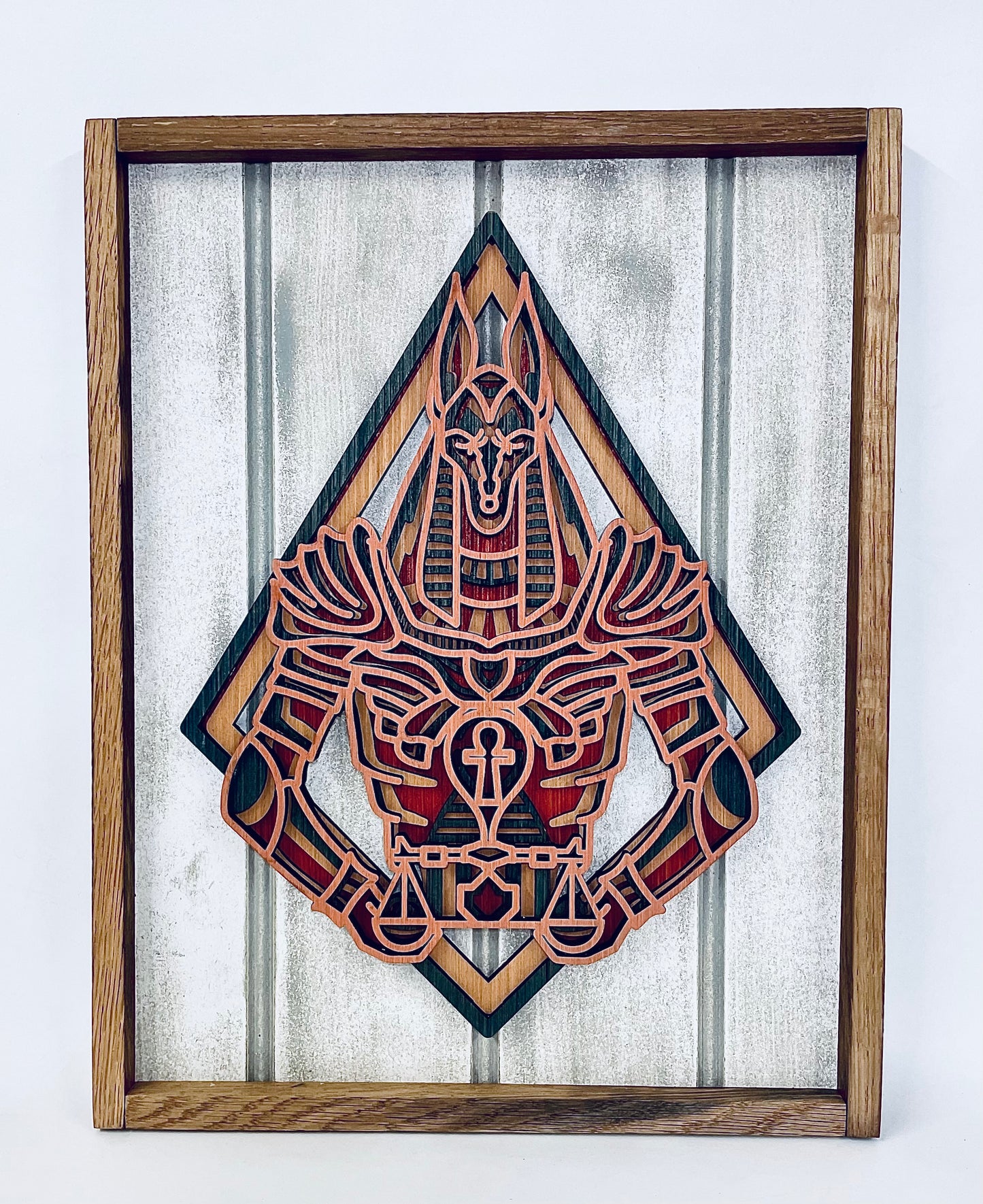Anubis Egyptian 3D Mandala Layered Wall Art