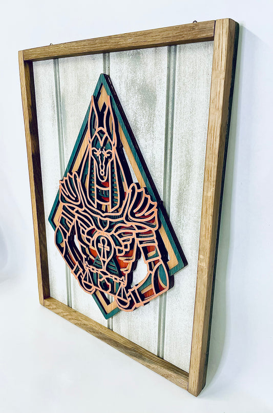 Anubis Egyptian 3D Mandala Layered Wall Art