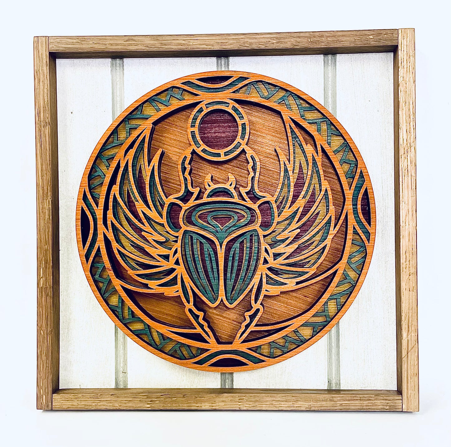 Egyptian Scarab Beetle 3D Mandala Layered Wall Art