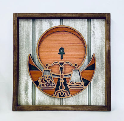 Egyptian Justice Scale 3D Mandala Layered Wall Art