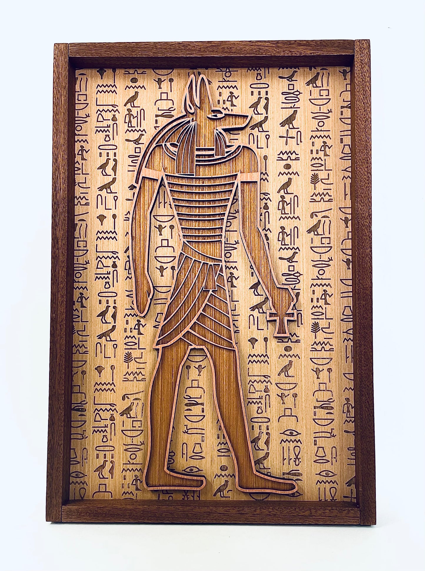 Anubis Egyptian 3D Mandala Layered Wall Art