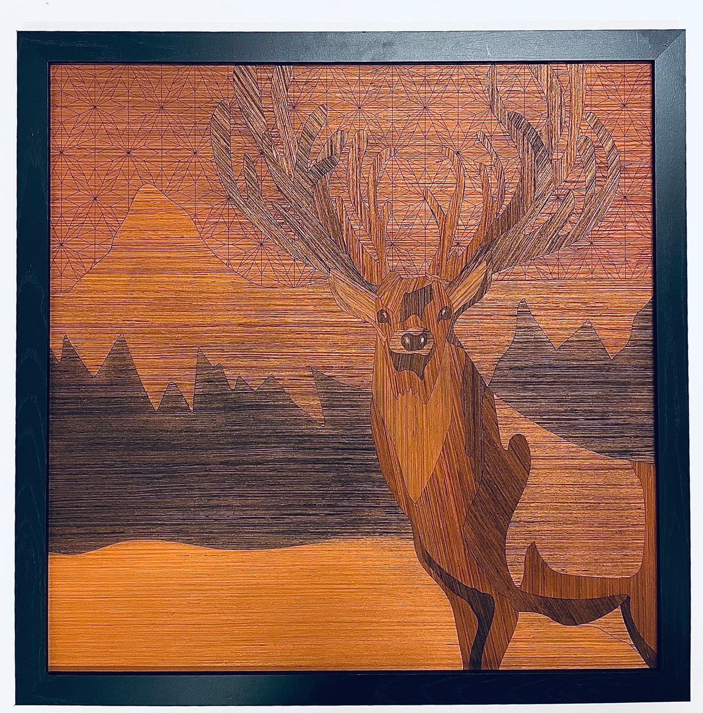 Winter Deer Framed Multipiece Wooden  Wall Art