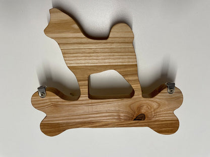 Pug Wooden Bone Shaped Lead Holder or Key Holder