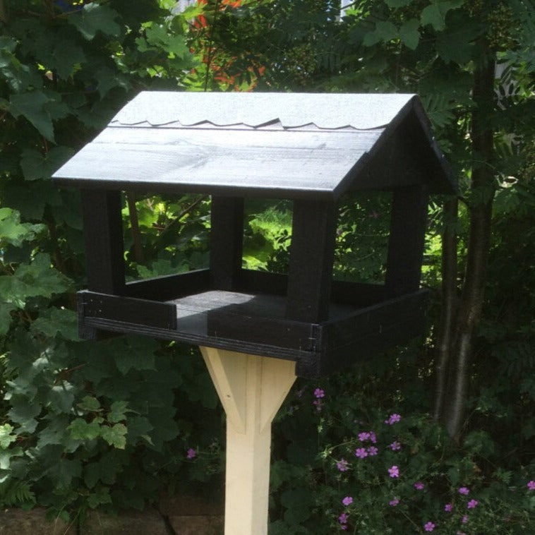 Bird Feeder Table - Black Ash and Country Cream