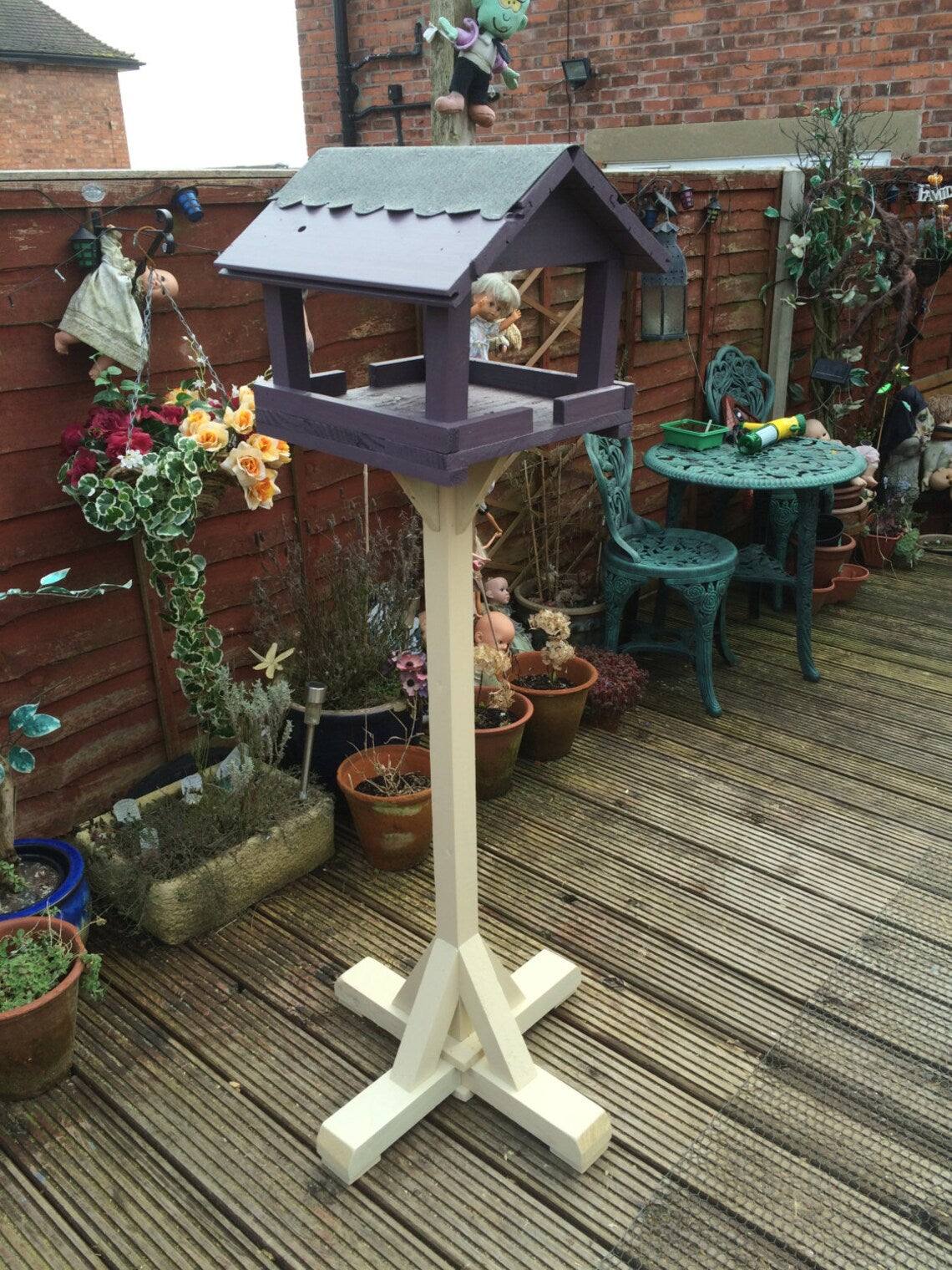 Bird Feeder Table - Lavender and Country Cream