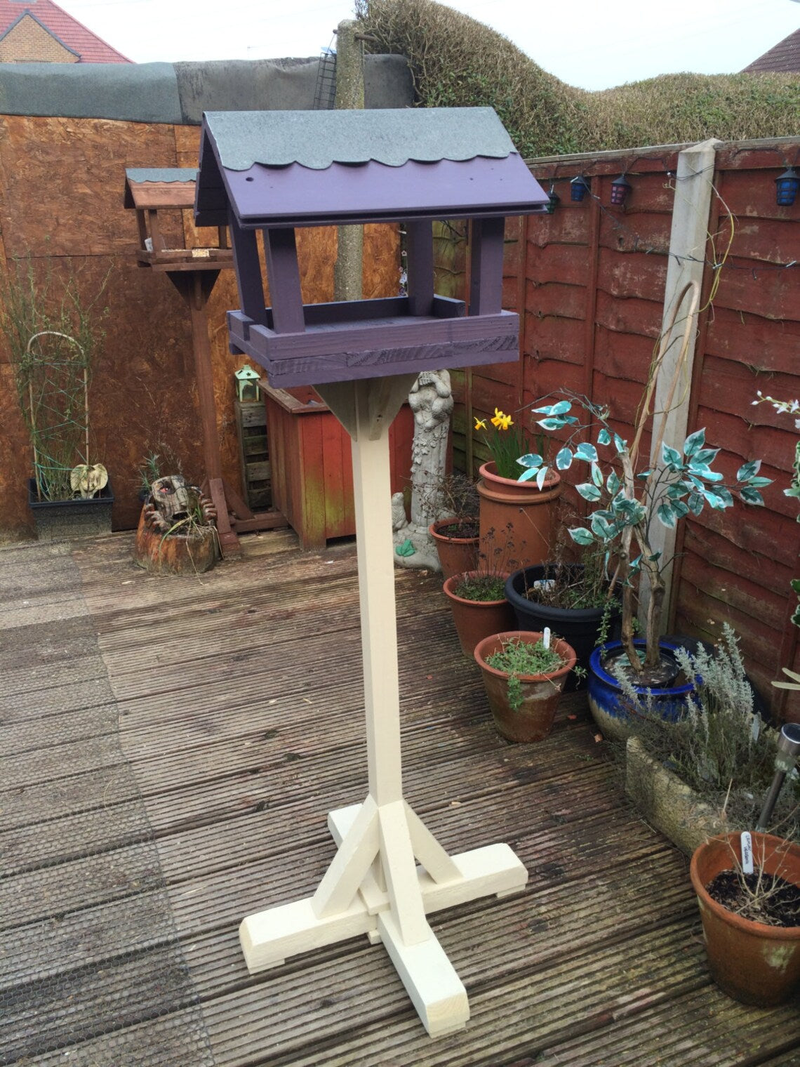 Bird Feeder Table - Lavender and Country Cream