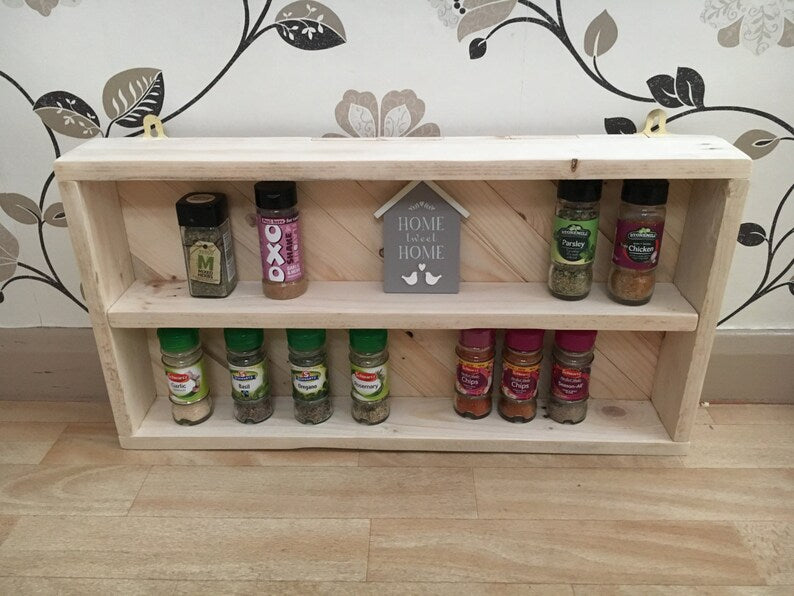 Kitchen Spice Rack - Reclaimed wood