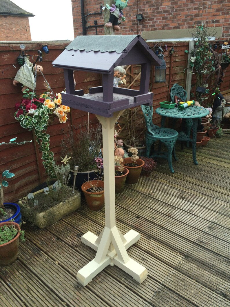 Bird Feeder Table Lavender and Country Cream