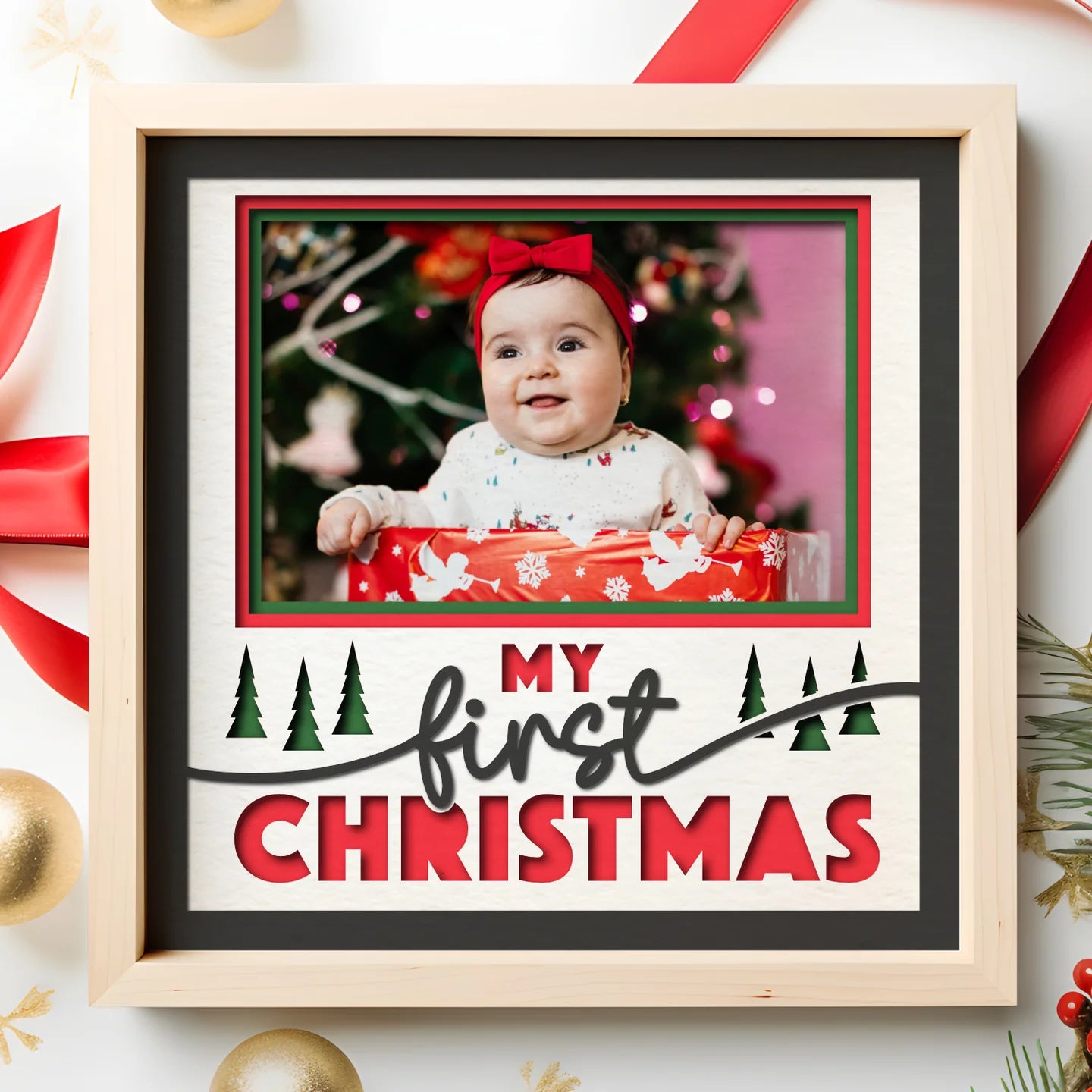 My First Christmas Layered Picture Frame