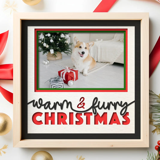 Warm and Furry Christmas Layered Picture Frame