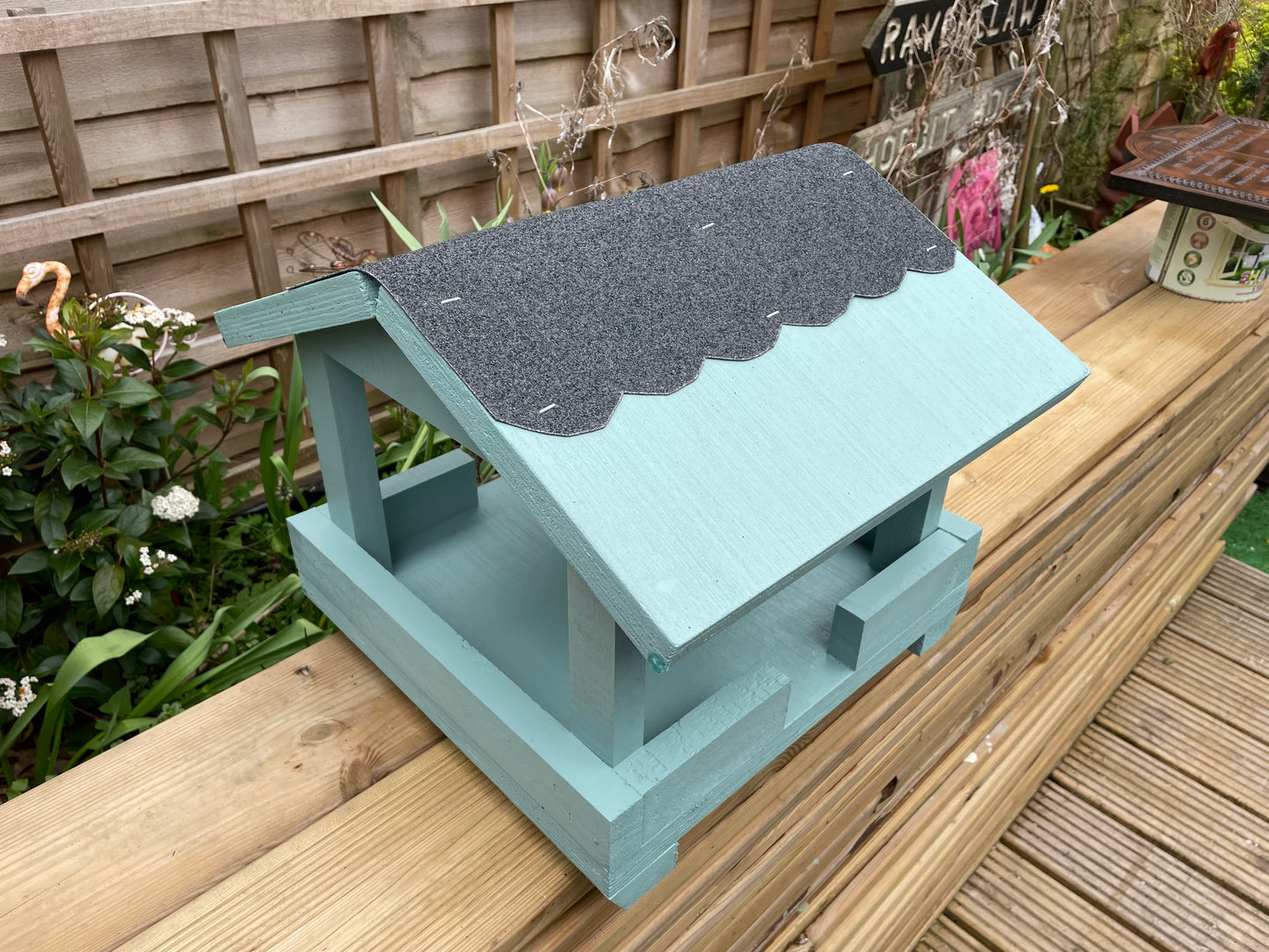 Garden Bird Feeder Table Top - pastel colour seagrass