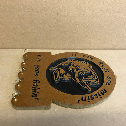 Gone Fishing Key Holder Plaque Hanger