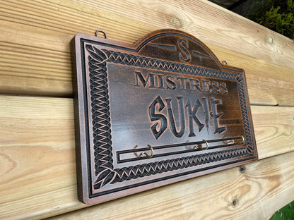 Mistress Plaque Paddle Hanger - Personalized